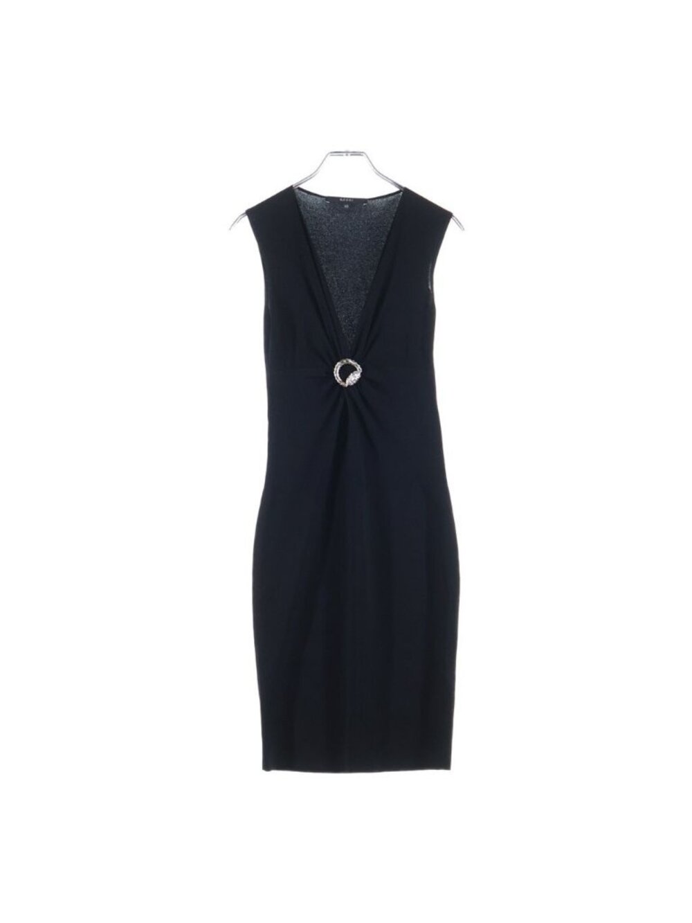 Gucci Rhinestone Buckle Sleeveless Dress Black